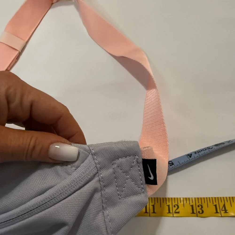 Nike Women’s Light Gray Crossbody Sling Bag with Pink Strap